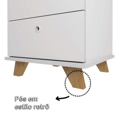 Gaveteiro Artany Day com 2 Gavetas e 1 Nicho - Olmo/Branco