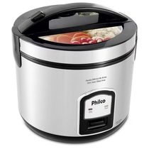 Panela Elétrica de Arroz Philco PH5 Visor Glass 5 Xícaras - Preta/Inox