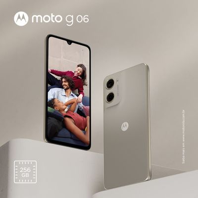 Smartphone Motorola Moto g06 4G Tela 6,9 256GB Câmera 50MP Bege