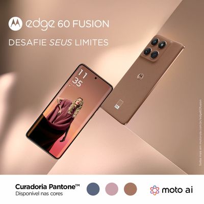 Smartphone Motorola Edge 60 Fusion 5G Tela 6,7 256GB Câmera Sony 50MP Pantone Mocha Mouse