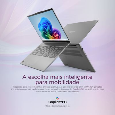 Notebook Lenovo 14” Ideapad Slim 5 83NJ0002BR Windows 11 AMD Ryzen AI 5 330 16GB RAM e 512GB SSD Luna Gray