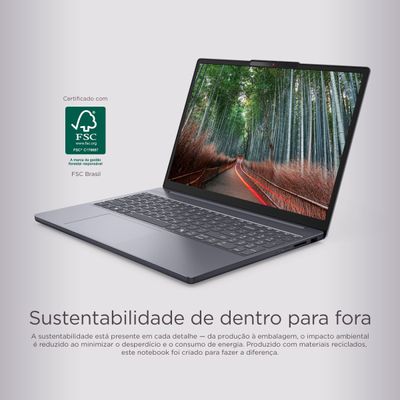 Notebook Lenovo Ideapad Slim 3 Tela 15,3" Windows 11 AMD Ryzen7 7735HS 512GB SSD 8GB RAM Cinza