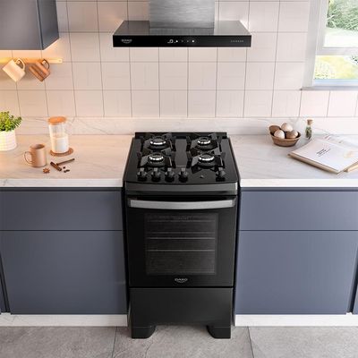 Fogão 4 Bocas Dako Supreme Glass com Mesa de Vidro e Acendimento Automático Preto - Bivolt