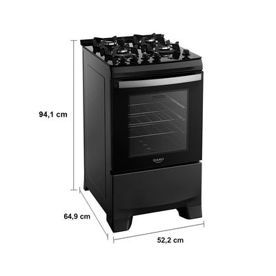 Fogão 4 Bocas Dako Supreme Glass com Mesa de Vidro e Acendimento Automático Preto - Bivolt
