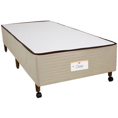 Base Box de Solteiro Castor Dome com Revestimento em Tecido Suede 40x88x188cm - Bege