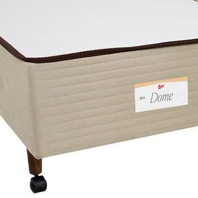 Base Box de Solteiro Castor Dome com Revestimento em Tecido Suede 40x88x188cm - Bege