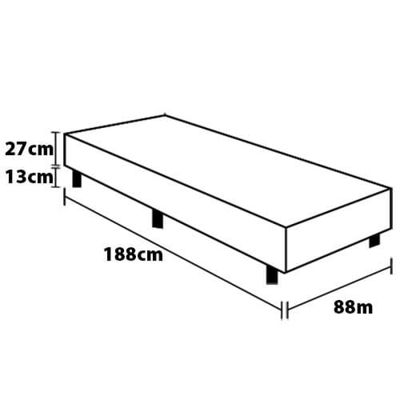 Base Box de Solteiro Castor Dome com Revestimento em Tecido Suede 40x88x188cm - Bege