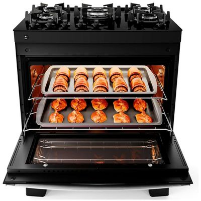 Fogão Atlas 5 Bocas Agile Up Glass com Mesa de Vidro e Acendimento Automático Bivolt - Preto