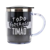 Caneca De Inox Térmica Com Tampa Corinthians 450ml
