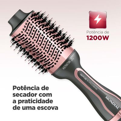 Escova Secadora Mondial Keratin ES-11 1200W Grey Rose - Bivolt