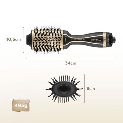 Escova Secadora Mondial Black Gold Argan ES-15 1200W Preta - Bivolt