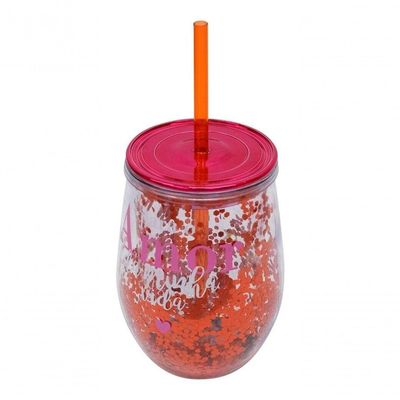 Copo Canudo Vermelho Para O Amor Da Minha Vida 350ml