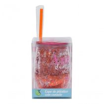 Copo Canudo Vermelho Para O Amor Da Minha Vida 350ml