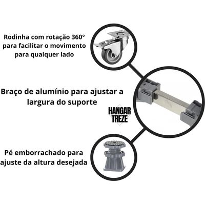 Suporte Geladeira Maquina De Lavar Lava E Seca 4 Pé 4 Roda