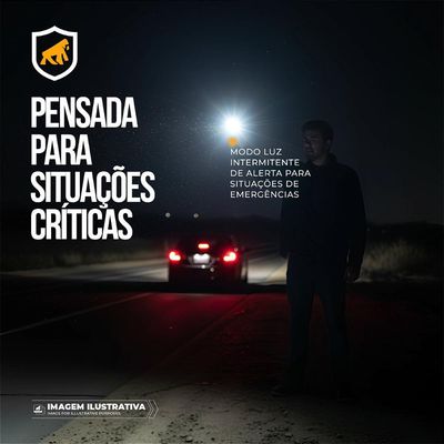 Lanterna Tática LED Compacta Recarregável - Luz Frontal + COB Lateral - Hybrid - Gshield