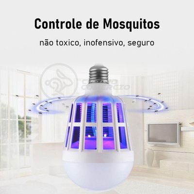 Lâmpada Luz Led Branco 15w Atrai Choque Mosquito