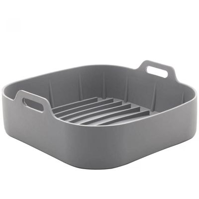 Kit 4 Formas de Silicone para Air Fryer Cinza 16x5,5cm Lyor Reutilizável Cozinha