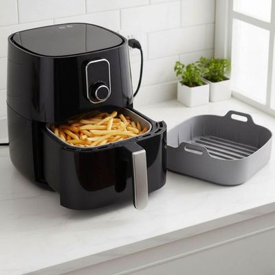 Kit 4 Formas de Silicone para Air Fryer Cinza 16x5,5cm Lyor Reutilizável Cozinha