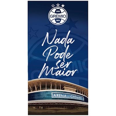 Toalha de Praia KazzaVip Microfibra 100% Poliéster Estampada Arena Do Grêmio 70cm x 140m Azul