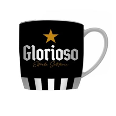 Caneca Porcelana Premium BrasFoot Botafogo 300 ML Urban Licenciada Branco