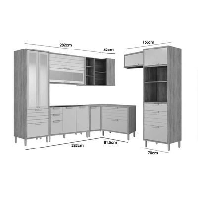 Cozinha Completa MGM 8 Peças Eloise C8P88 Cinamomo/Off