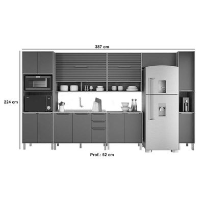 Cozinha Completa MGM 7 Peças Esplêndida C7P184 Cinamomo/Titanium