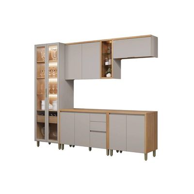 Cozinha Completa Linea Brasil 5 Peças Allure CP23 Jequitiba/Gris