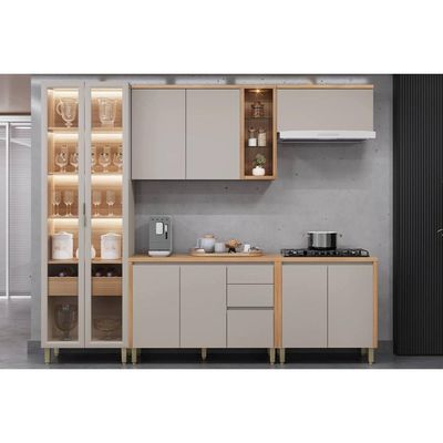 Cozinha Completa Linea Brasil 5 Peças Allure CP23 Jequitiba/Gris