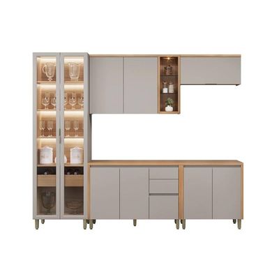 Cozinha Completa Linea Brasil 5 Peças Allure CP23 Jequitiba/Gris