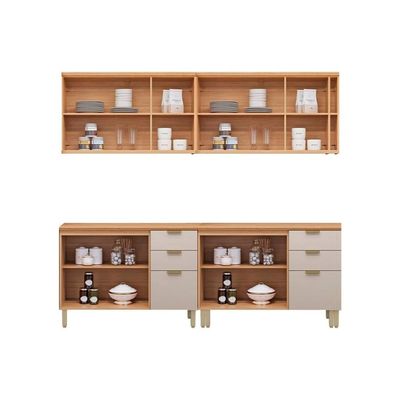Cozinha Completa Linea Brasil 4 Peças Selene CP21 Jequitiba/Off White Fosco