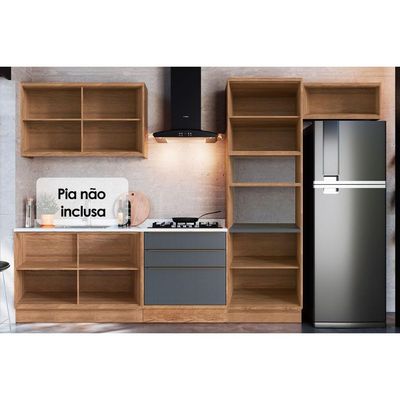 Cozinha Completa Herval 6 Peças Versalis C6P162 Freijo/Cinza Argila
