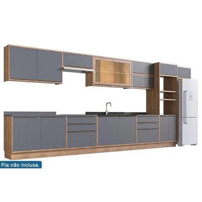 Cozinha Completa Herval 14 Peças Versalis C14P165 Freijo/Cinza Argila