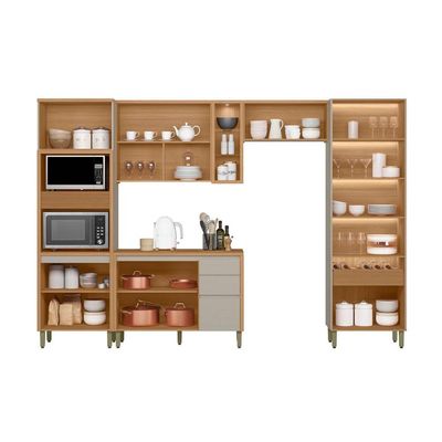 Cozinha Completa Linea Brasil 5 Peças Allure CP15 Jequitiba/Gris