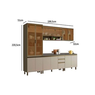 Cozinha Completa Henn 7 Peças Connect C7P03 Duna/Cristal