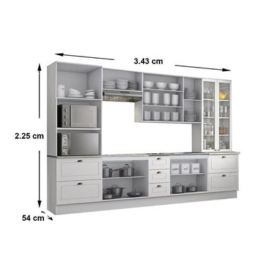 Cozinha Completa Henn 8 Peças Americana s/Pia C8P01 Branco