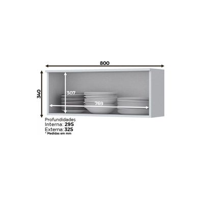 Cozinha Completa Henn 8 Peças Americana s/Pia C8P01 Branco
