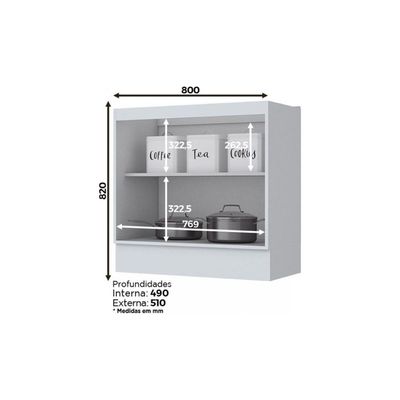 Cozinha Completa Henn 8 Peças Americana s/Pia C8P01 Branco