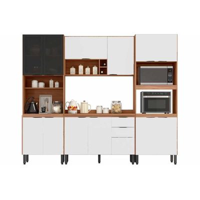 Cozinha Completa Demóbile 4 Peças Firenze C4P252 Amendola/Nude Prime TX
