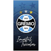 Toalha de Praia KazzaVip Microfibra 100% Poliéster Estampada Imortal Tricolor Gremio 70cm x 140m Azul