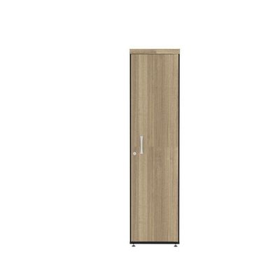 Torre Nicho Com 4 Prateleiras E Uma Porta Pivotante Pe40 Preto-noce Naturalle