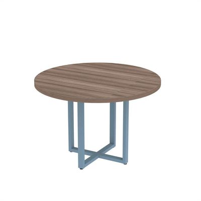 Mesa Reunião Redonda 1100pe40tub Walnut-azul Dali