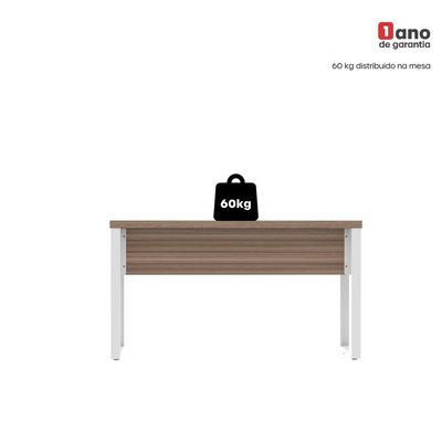 Mesa Escritório 1700x700x750 M170-70pe40tub Walnut-branco