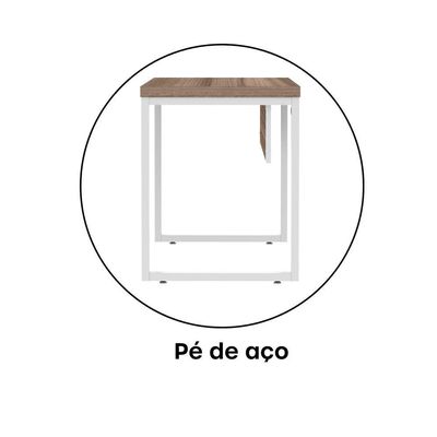 Mesa Escritório 1700x700x750 M170-70pe40tub Walnut-branco