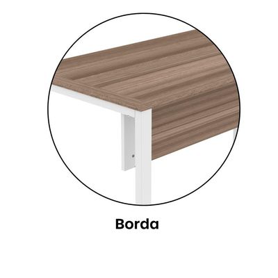 Mesa Escritório 1700x700x750 M170-70pe40tub Walnut-branco