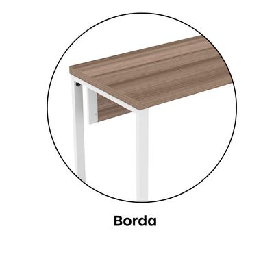 Mesa Escritório 1700x700x750 M170-70pe40tub Walnut-branco