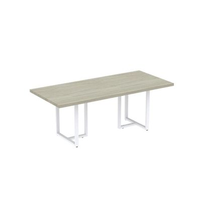 Mesa Reunião Retangular 2000x900mm Pe40tub Castanheira Natural-branca