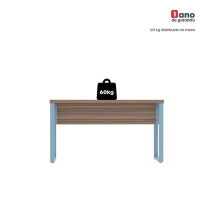 Mesa Escritório 1500x700x750mm M150-70pe40tub Walnut-azul Dali