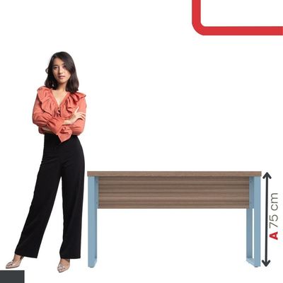 Mesa Escritório 1500x700x750mm M150-70pe40tub Walnut-azul Dali
