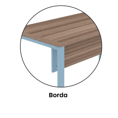 Mesa Escritório 1500x700x750mm M150-70pe40tub Walnut-azul Dali