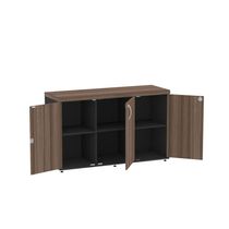 Armário Credenza 3 Portas Pivotantes Pe40 Preto-walnut